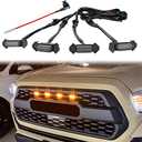 LED Grill Lights for 2016-2019 Aftermarket Toyota Tacoma TRD PRO Grille with Harness & Fuse(Amber Light with Black housing)