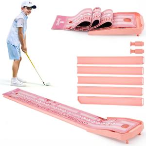8FT Golf Putting Mat with Ball Return Indoor Putting Training Mat for Practice, Skill-Building Putting Practice Mat for Kids, Teens & Family, Mat Only