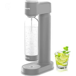 Philips Sparkling Water Maker ADD4901GROQ/37, Plastic Soda Streaming Machine with Quick Twist Bottle, 1L BPA free PET Carbonating Bottle, Soda Maker Compatible with 60L CO2 Carbonator (NOT Included)