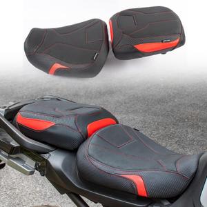 TCT-MOTORPARTS Driver & Passenger Seat Cushion Fits for Suzuki GSXR1000 GSXR 1000 2007-2008 (black+red)