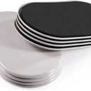 Large Furniture Sliders for Carpet & Hardwood Floors, 8 PCS 9-1/2" x 5-3/4" Oval Reusable Heavy Duty Furniture Movers Sliders, Easily and Safely Move Any Item, Beige