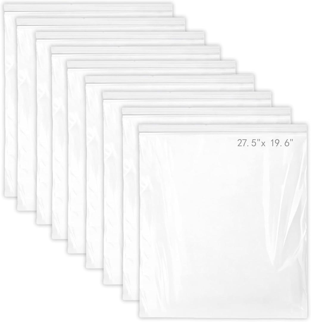 Oven Rack Cleaning Bags, Heavy Duty No Scrub Reusable Leakproof PE Soaking Bags, No Mess, For Grill Grates & BBQ Grills, 50 x 70 cm (19.6 x 27.5 in), 10-Pack, Cleaner Not Included