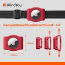 Waterproof AirTag Dog Collar Holder for Apple AirTag QR Code (Medium, Red-M1)