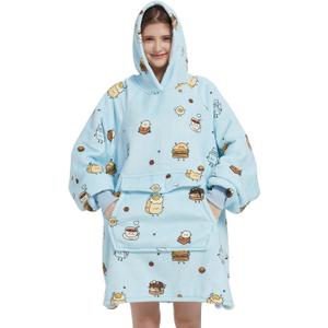 Krifey Wearable Blanket Hoodie, Oversized Sherpa Fleece Sweatshirt with Giant Pocket, Birthday Gifts for Women, Mom, Sister