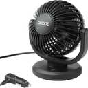XOOL 12V Car Fans, 4" Electric Car Cooling Air Fan Powerful Single Car Fan Cigarette Lighter Low Noise 360 Degree Rotatable for Truck Vehicle Boat Van SUV RV