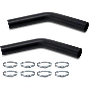 (2-Pack) 1 3/4" ID Gasoline Fuel Filler Neck Hose with 4 Clamps - 15 7/8" Length Gas Tank Hose Replacement (45 Degree, 1.75" ID)