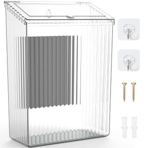 Sealegend Magnetic Slim Trash Can Wastebasket with Lid, Lint Bin, Storage Bins Perfect for Kitchen, Fridge, Cabinet, Bathroom, Laundry Room Organization, Clear