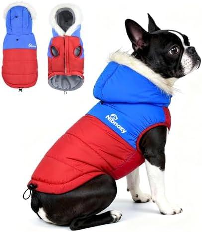 Dog Winter Coat with Hood, Fleece Lined Waterproof Dog Jacket, Warm Snowsuit for Large Dog, XL