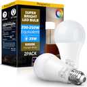 200-250 Watt Equivalent LED Light Bulb, A21 Super Bright LED Light Bulbs 25W, High Output 3050 Lumens, E26 Daylight White 5000K for Home, Office, Store, Garage, Warehouse, Garden, 2-Pack