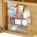Medicine Cabinet Organizer with Removable Dividers, 3-Tier Stackable Drawer Storage for Bathroom, RV, Vanity, Countertop & Medicine Cabinets