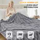 VIPBED Heated Blanket Twin Size, Warm Soft Faux Rabbit Fur Electric Blanket with 6 Heating Levels & 10 Hours Auto-Off, Fast Heating & Over-Heat Protection, Machine Washable - Grey, 62”x 84”