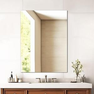 Mirrorons Frameless Mirror, Wall Mirror 24" x 32", Modern Rectangle Bathroom Mirrors for Wall with Polished Edge, Horizontally or Vertically. Upgraded Shatterproof Mirror, Entryways, Bathroom, Gym.