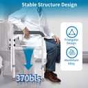 Adjustable Height Toilet Seat Riser with Extra Wide Soft Padded Seat Chair | Toilet Potty for Seniors, Bariatric & Disabled, 350lbs,Toilet Seat with Handrails, Aluminum Frame, Anti-Slip Feet