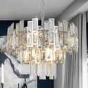 Modern Crystal Chandelier Lighting for Dining Rooms Girls Bedroom Foyer Entryway Ceiling Hanging Pendant Light Fixture Small Geometric Raindrop Lamp, Small-18''