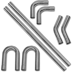 2.25 Inch DIY Custom Mandrel Exhaust Pipe Tube Pipe, 48 Inch Straight Pipe, 2.25'' OD Straight&Mandrel Bend Pipe(45/90/180 Degree) Kit, Industrial Pipes,T304 Stainless Steel, Universal Fit-8PCS