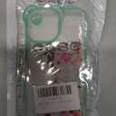for iPhone 8 Case with Cute Flowers Bear Pattern, Camera Protector, Clear Phone Case and Lovely Strap Bracelet Chain, Compatible for iPhone 8 for Girls Women (Green)
