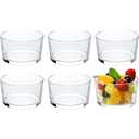 Small Glass Bowls Ice Cream Cup Mousse Cup, Transparent Glass Dessert Tray DIY Round Shaped Pudding Cup, Pack of 9