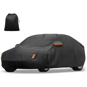 X AUTOHAUX Car Cover for Tesla Model Y 2020-2025 210D-PU Outdoor Full Car Cover All Weather with Door Zipper for Waterproof Windproof Sun Rain Snow Protection