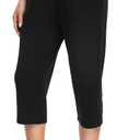 OLIKEME Women's Yoga Capri Pants Loose Drawstring High Waisted Sweatpants Lounge Running Gym Short With Pockets (L)