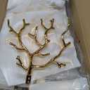 Modern Rectangle Crystal Tree Branch Chandelier, L40'' Large Gold Linear Raindrop Indoor Hanging Pendant Light Fixture for Kitchen Island Foyer Living Room Dining Room 10 Lights