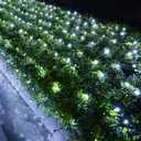 12ft x 5ft 360 LED Christmas Net Lights, 8 Modes Waterproof With Timer Low Voltage Connectable Mesh Lights for Trees, Bushes, Shurb, Garden, Outdoor Decoration(1 Pack, Green Wire, White)