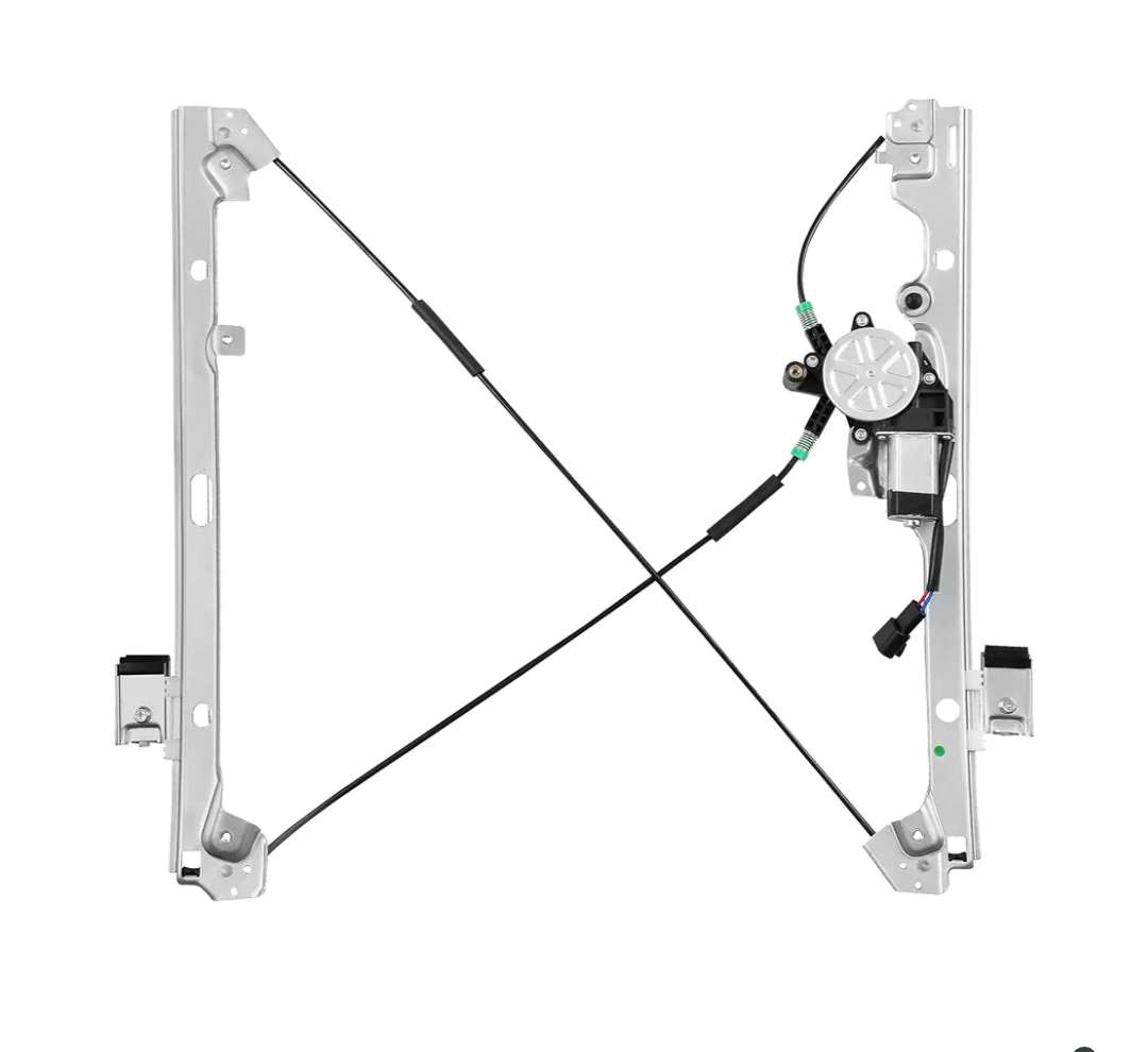 Front Driver Side Power Window Regulator with Motor (2 Pins) Fit for 2001-2006 Chevrolet Silverado 1500 3500, Avalanche Suburban GMC Sierra 1500 2500 3500 Yukon XL Cadillac Escalade, 741-644