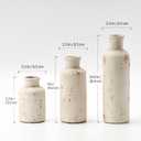 SIDUCAL Ceramic Rustic Farmhouse Vase Set of 3, Whitewashed Terracotta Vase, Clay Decorative Vases for Home Decor, Living Room, Shelf, Mantel Decoration(Rustic White)