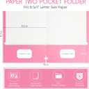 50 Pack Folders with Pockets, Pocket Folders Fit Letter Size Paper, with Business Card Slot, 2-Pocket Folder for School Office Home Business (Pink)