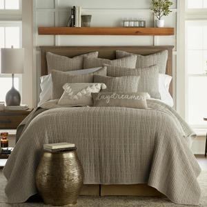 Levtex Home Mills Waffle King/Cal King Quilt Set (106x92in) with 2 Pillow Shams (36x20in) - Taupe - Cotton Waffle King Size Quilt Bedding Set - Lightweight, Soft, Pre-Washed