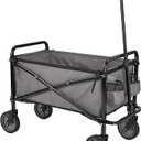 Amazon Basics Collapsible Heavy Duty Utility Wagon for Outdoor Sports, Camping, Garden, and Shopping, 265 Pounds Capacity, 27.6 x 40.9 x 20 inches, Gray