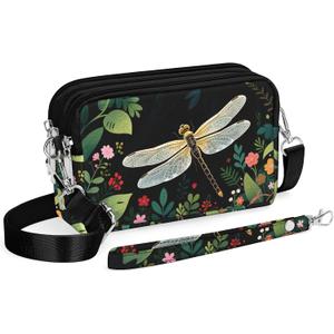 YINHEXI Small Crossbody Bags for Women, 3 Zippers Small Nylon Crossbody Purse for Travel, Cell Phone Wallet Bag for Women