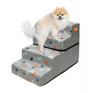 GeerDuo Dog Stairs Ramp for Small Dogs 4-Step Steps Couch Sofa and Chair Pet Cats Non-Slip Balanced Indoor 4-Steps