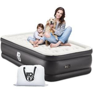 Twin Size Air Mattress with Built-in Pump 18" Raised - 2-Min Set Up, No Odd Smell, 600 lb Support, Foldable Air Bed with Storage Bag, Perfect for Camping, Guests & Home Use (Twin(75"x"39"x18"))