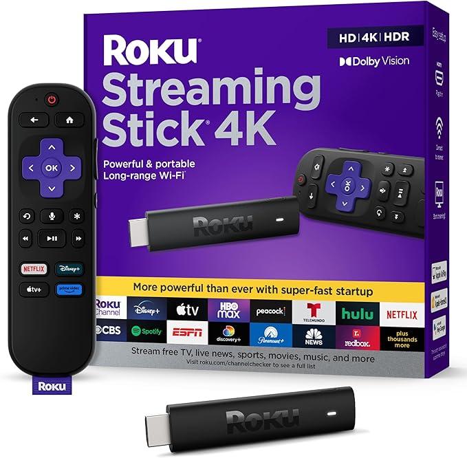 Roku Streaming Stick 4K+ HD/4K/HDR/Dolby Vision Streaming Device with Remote Control Included