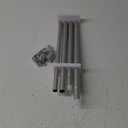 TONIAL Silver Curtain Rods 32 to 58 Inch(2.6 to 4.8 ft), Adjustable Splicing Window Curtains rod, 3/4 Drapery Rods for Windows 20 to 53 Inch, Decorative Single Rod with Modern Cap Finial