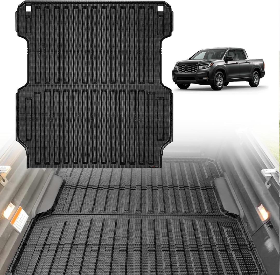 TripleAliners Truck Mat Compatible with 2017-2026 Honda Ridgeline 5.3FT Accessories, Truck Bed Mat Heavy Duty Custom Fit All Weather Protection TPE Pickup Liner