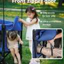 Wagon Stroller for 2 Kids with Insulated Snack Pack Foldable All-Terrain Wagon, 5-Point Harness & Canopy Parent Organizer Adjustable Handle (Blue)