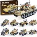 1176-Piece Military Tank Building Blocks Set Compatible with Lego, Create A Large Army Tank or 8 Sets of Military Models, Great Army Toys Gifts for Boys Kids Age 6+ Year Old