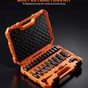 Crosstar 25PCS Bolt Extractor Kit, 3/8" Drive Screw & Nut Remover Set, Deep Socket for Stripped, Rusted, Broken Bolts, Includes Adapter, Extension Bar, Knockout Pin