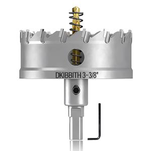 TCT Hole Saw Set, 3-3/8"(85mm) Heavy Duty Tungsten Carbide Tipped Hole Cutters for Stainless Steel Mild Steel Copper Iron Brass Plastic and More, with Titanium-Plated Pilot Drill Bits.