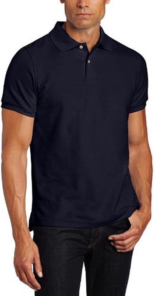 Lee Uniforms Men's Modern Fit Short Sleeve Polo Shirt (Navy, Small)