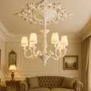 Nuanchu Large PU Ceiling Medallion Combination Decorative 2.36'' ID French Style Chandelier Base Ceiling Medallion for Light Fixtures Victorian Rosette Light Covers for Chandeliers (35.4'',Fresh)