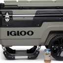 Igloo Trailmate Journey 70Qt Wheeled Cooler, Insulated Hard Shell Ice Chest (Olive Green)
