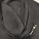 Classic Black Western Felt Roll Up Brim Cowboy and Cowgirl Hat for Women and Men - Decoration with Western Belt Bukle