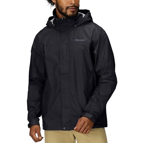 MARMOT Men's PreCip Eco Lightweight & Waterproof Rain Jacket, Black - Latest Collection, Large