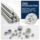 SAE & Metric Nylon Insert Lock Nuts Kit(348Pcs),6#32 8#32 10#24 10#32 1/4-20 5/16-18 3/8-16 1/2-13 M3 M4 M5 M6 M8 M10 M12 304 Stainless Steel Locknuts Sets