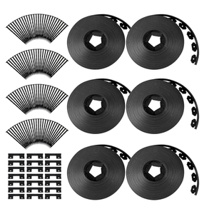 Sasylvia 236 FT Landscape Edging Kit 2 Inch Tall Edging Border with 216 Anchoring Spikes and 21 Connectors Flexible Plastic Yard Paver Barrier for Lawn Garden Grass Yard Home(Black)
