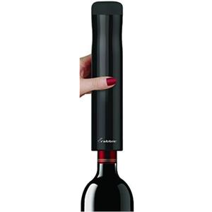 Rabbit Automatic Electric Corkscrew Wine Opener, Cordless Rechargeable, One-Touch Operation, Sleek Shiny Black Finish, Easy to Use for Wine Lovers (2 x 9.6 IN)