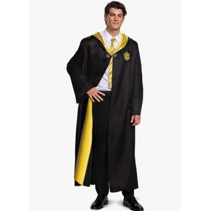 Harry Potter Robe, Deluxe Wizarding World Hogwarts House Themed Robes for Adults, Movie Quality Dress Up Costume Accessory, Hufflepuff, L(10-12)