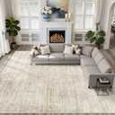 LOONGRUG 12x15 Area Rug Large Neutral Modern Rug for Living Room Beige